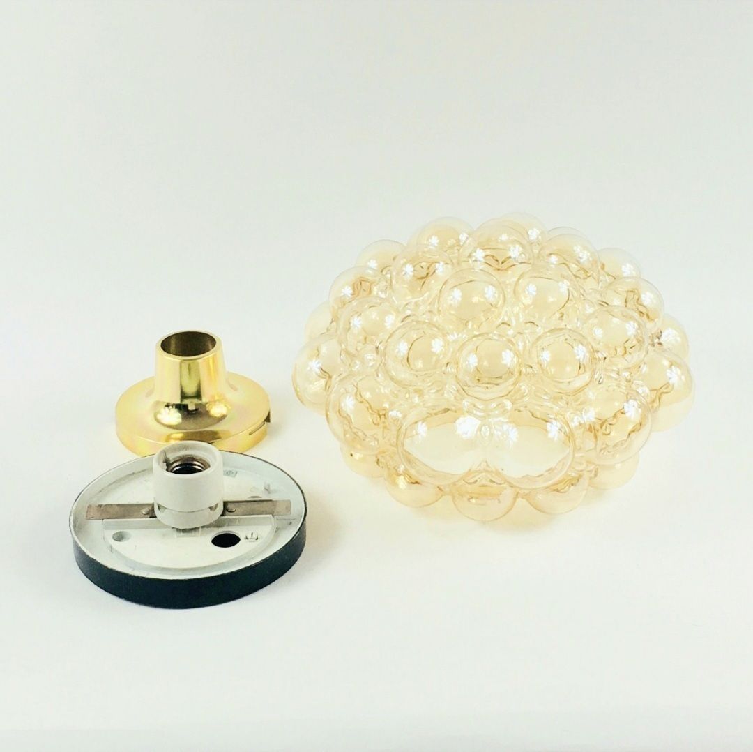 Grote Mid Century Modern Amberkleurige Bubbelglazen Plafondlamp Van Helena Tynell Voor Limburg, Duitsland, Jaren 1970 photo buy