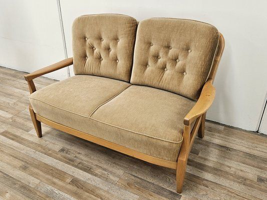 Vintage Beech 2 Seater Sofa, 1970s photo furniture