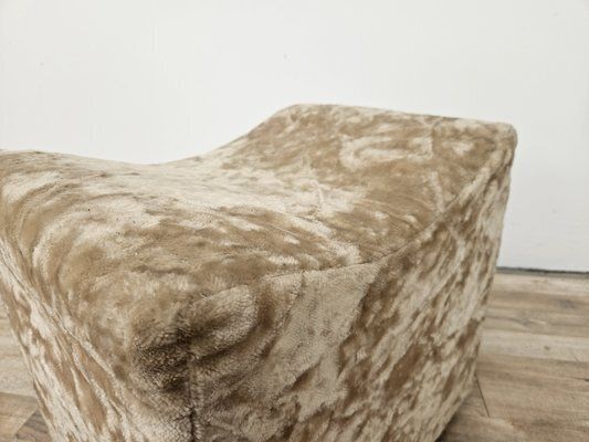 Vintage Upholstered Wooden Ottoman, 1950s photo vinterior