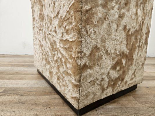 Furniture Vintage Upholstered Wooden Ottoman, 1950s photo