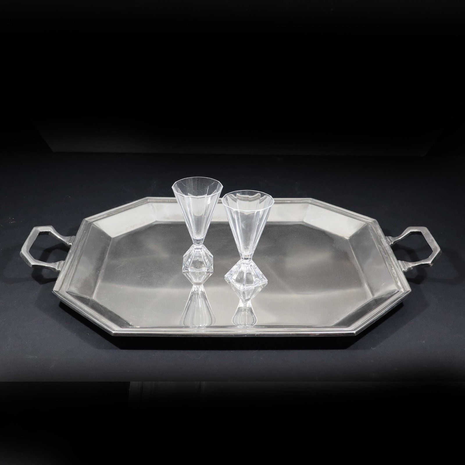 Vintage Large Silver Plated Centerpiece Tray Brazilian Soppil Wolff photo for sale