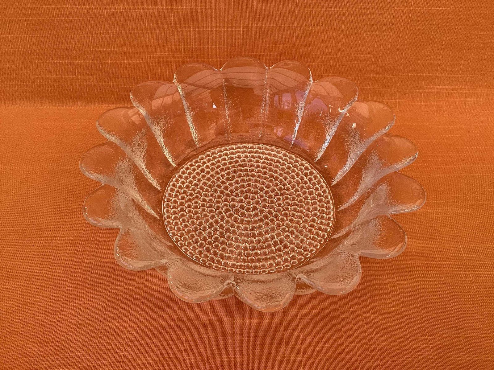 Dartington Daisy Shallow Fruit Bowl 10.25” Diameter In Original Box, Frank Thrower Design, Dartington Crystal, Large Dartington Daisy Bowl photo 58.0
