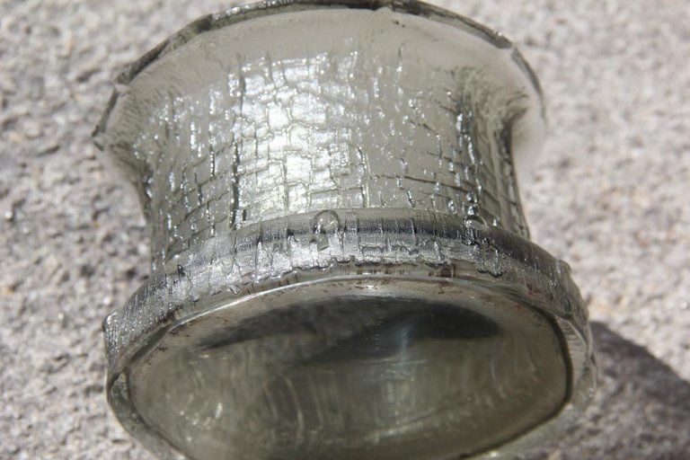 Timo Sarpaneva Glass Crystal Vase Brutalist Modern Design, Finland, 1960 Grey photo vinterior