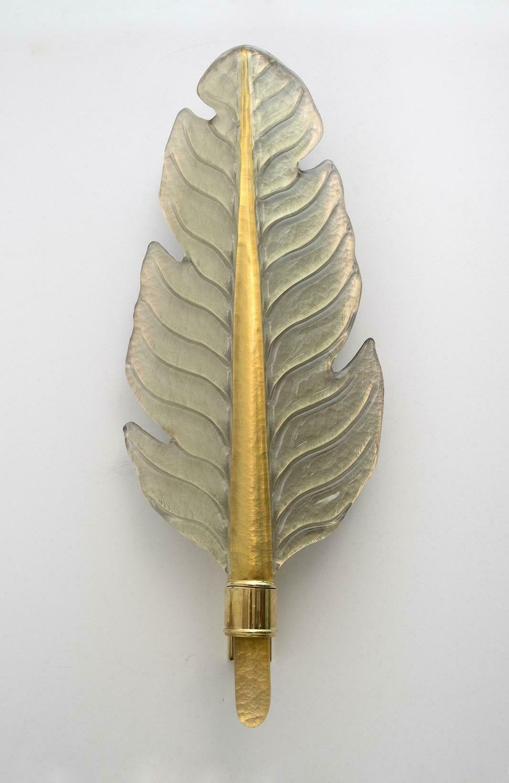 Pair Of Barovier & Toso Mid Century Modern Murano Glass Gold Leaf Sconces photo 3936.0