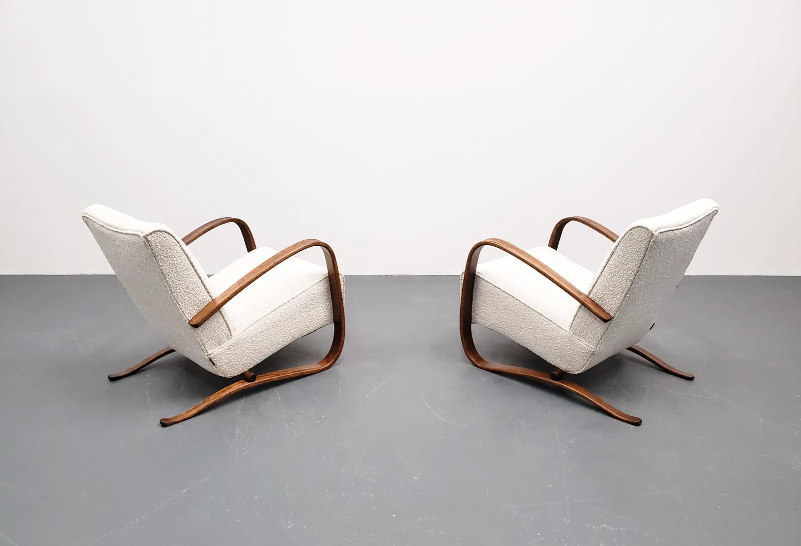 photo for sale One Left   Jindrich Halabala H 269 Armchair In Premium Boucle, Thonet, 1930