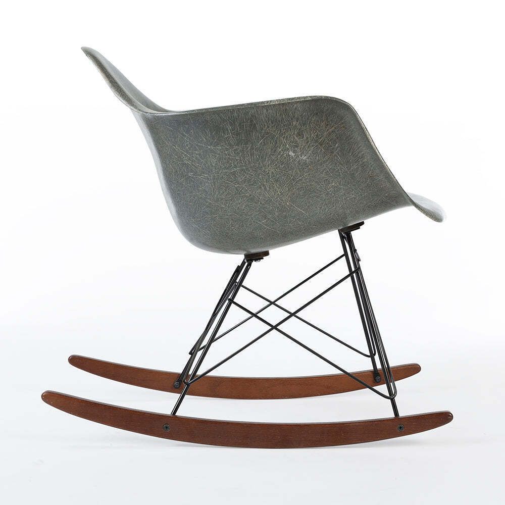 Elephant Grey Herman Miller Vintage Original Eames Rar Arm Shell Chair photo for sale