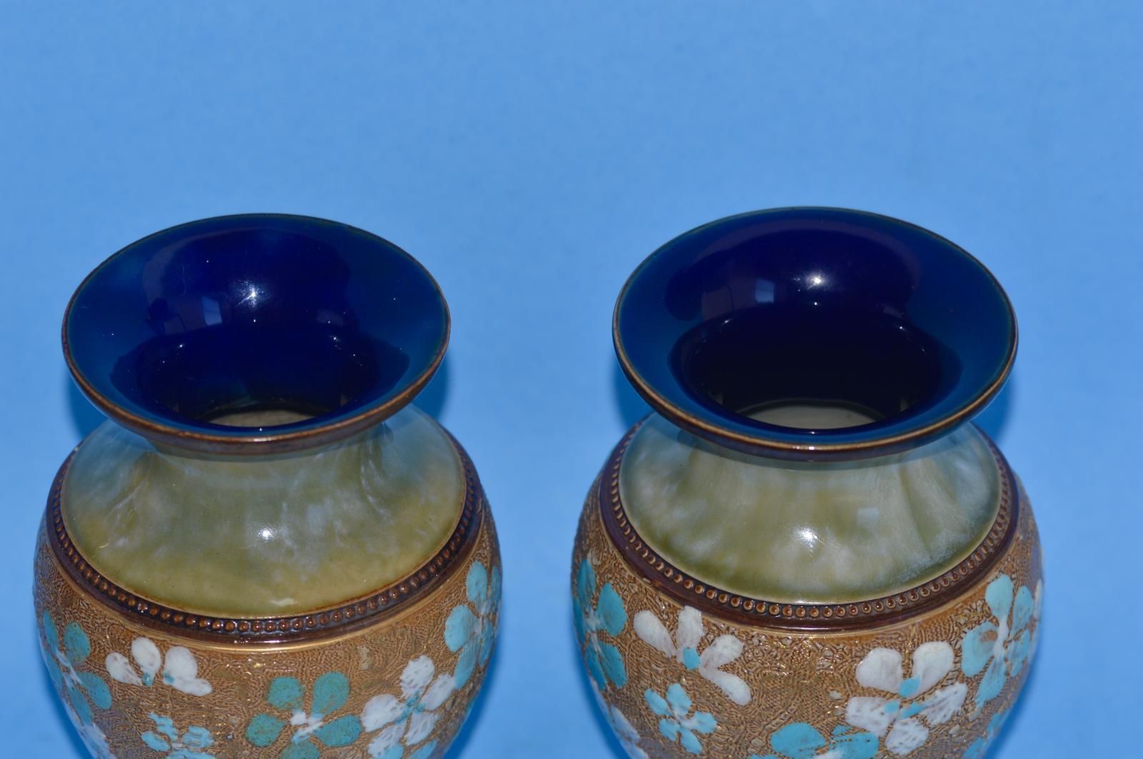 Attractive Pair Of Doulton Lambeth Vases (1885 1902 Slater) photo furniture