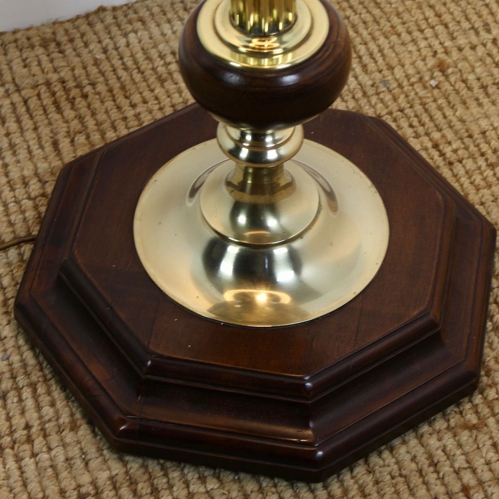 1950’s Wood And Brass Floor Lamp photo 660.0