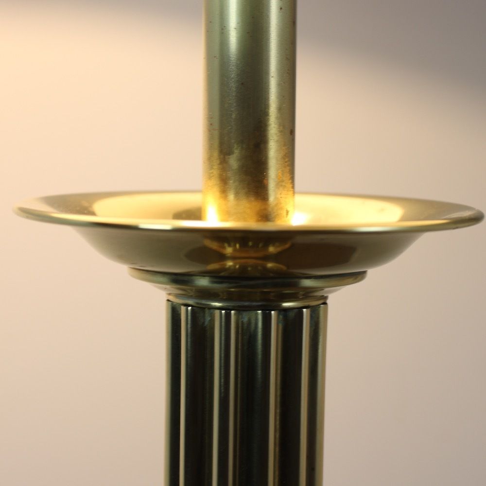 1950’s Wood And Brass Floor Lamp photo vinterior