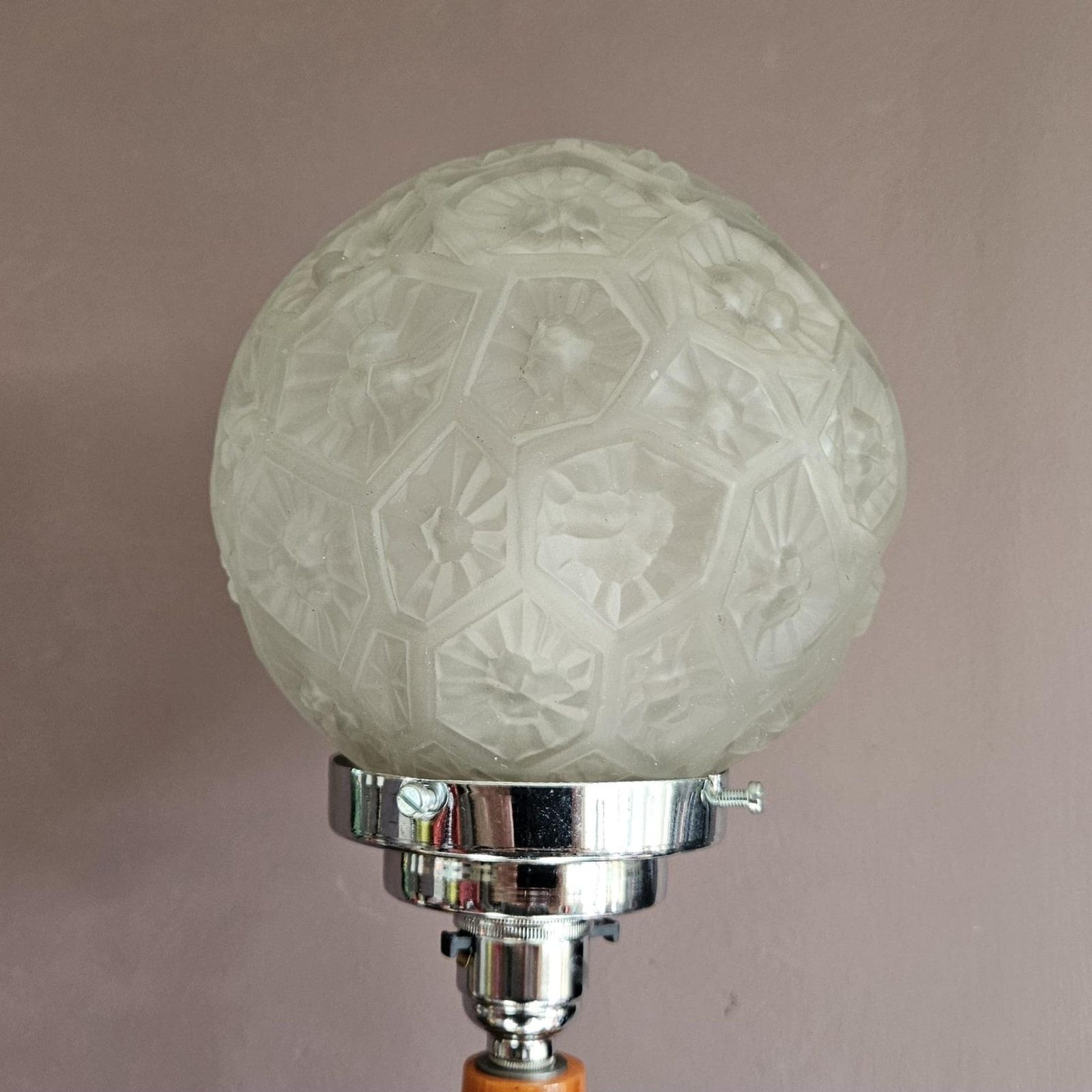 Art Deco Table Lamp Amber Phenolic And Chrome photo for sale