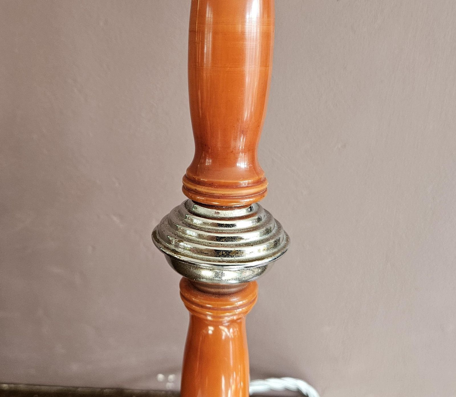 Art Deco Table Lamp Amber Phenolic And Chrome photo 680.0