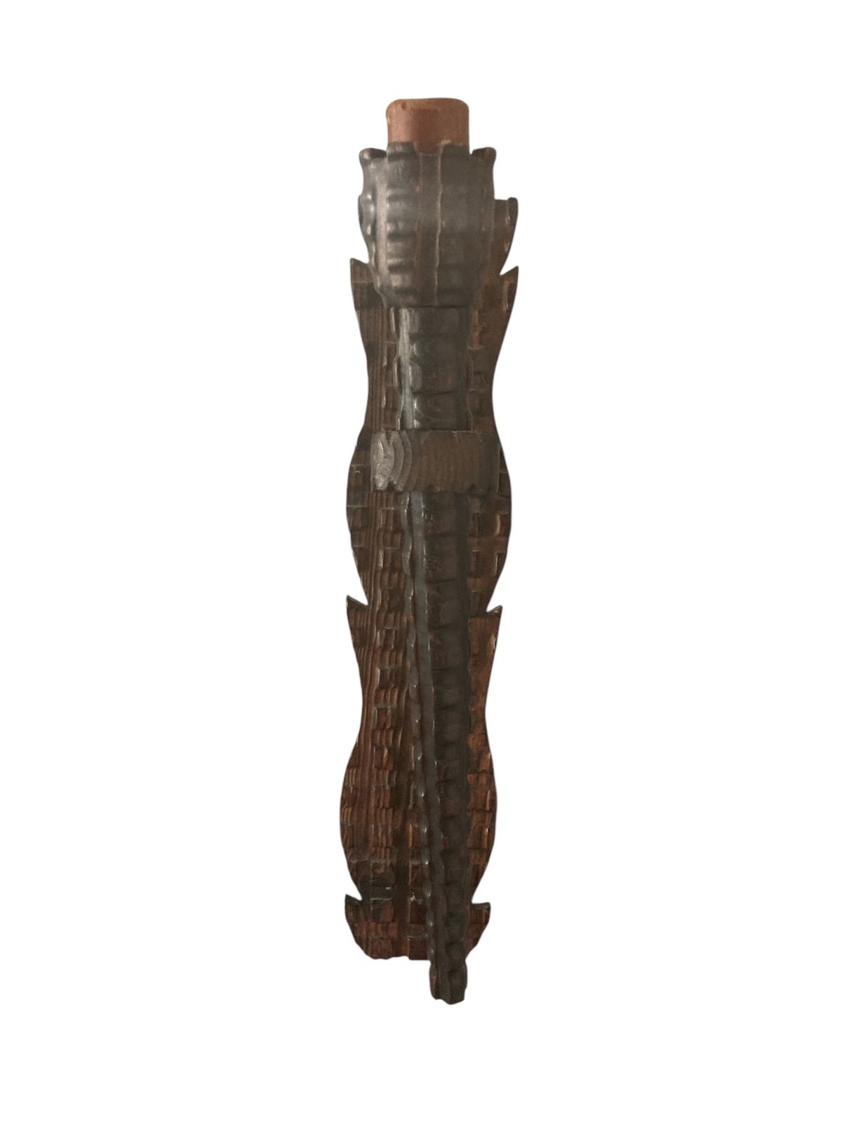 Neo Gothic Medieval Style Carved Wood Wall Candle Holder Or Torchere photo Home Decor