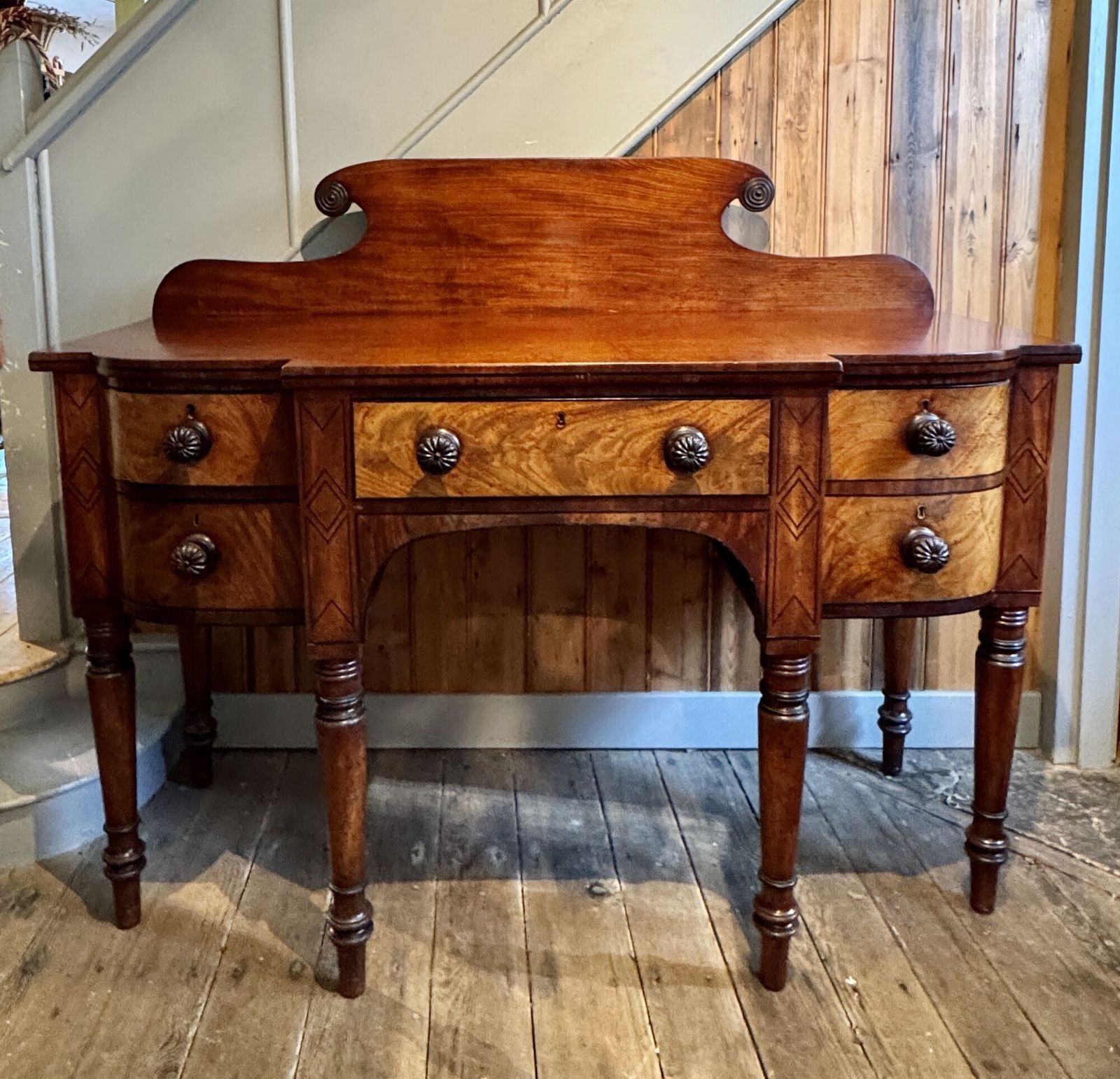 Regency Ebony Strung Mahogany Sideboard Of Small Proportions