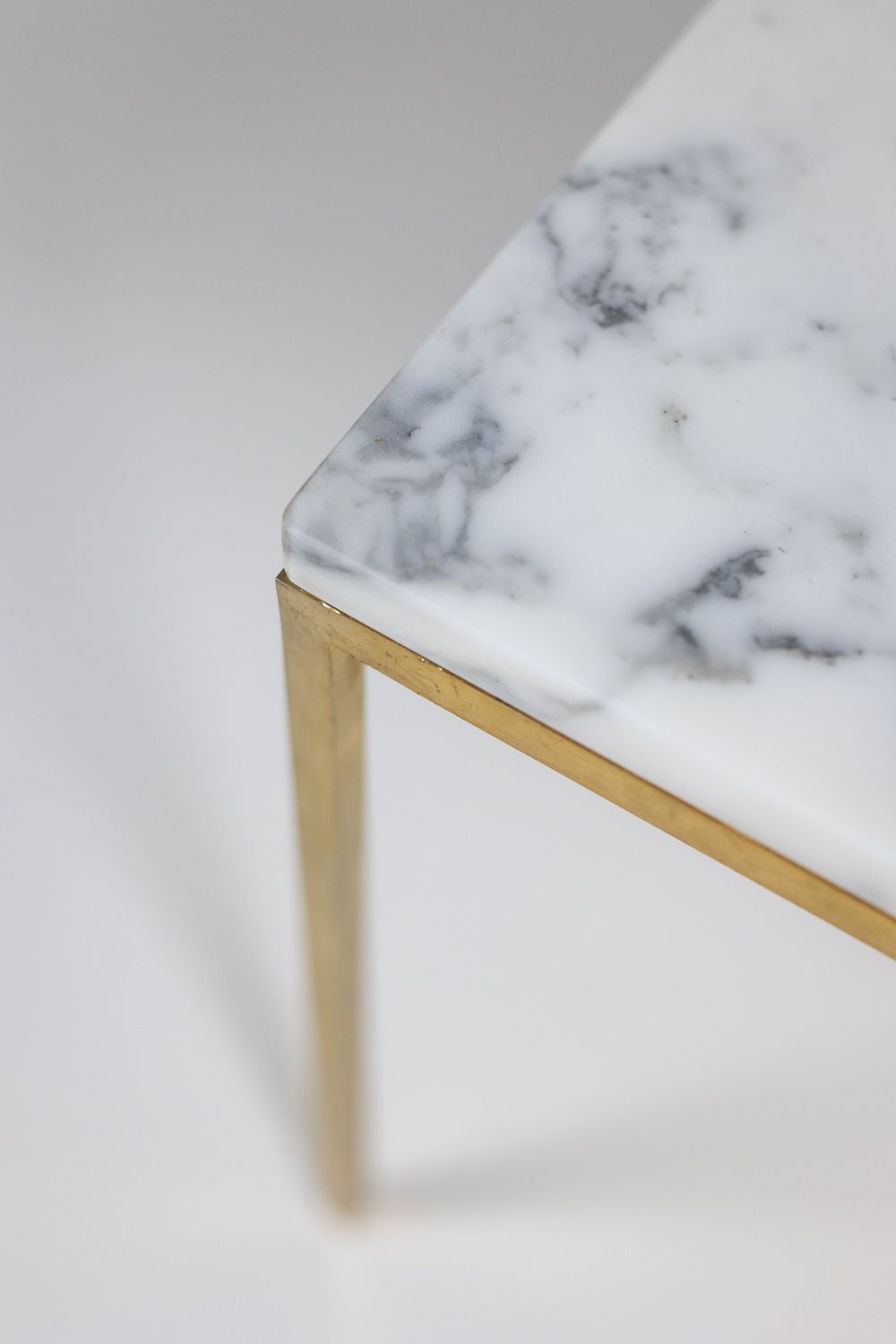 Pair Of End Tables In Marble And Gilded Bronze. 1970s. photo buy