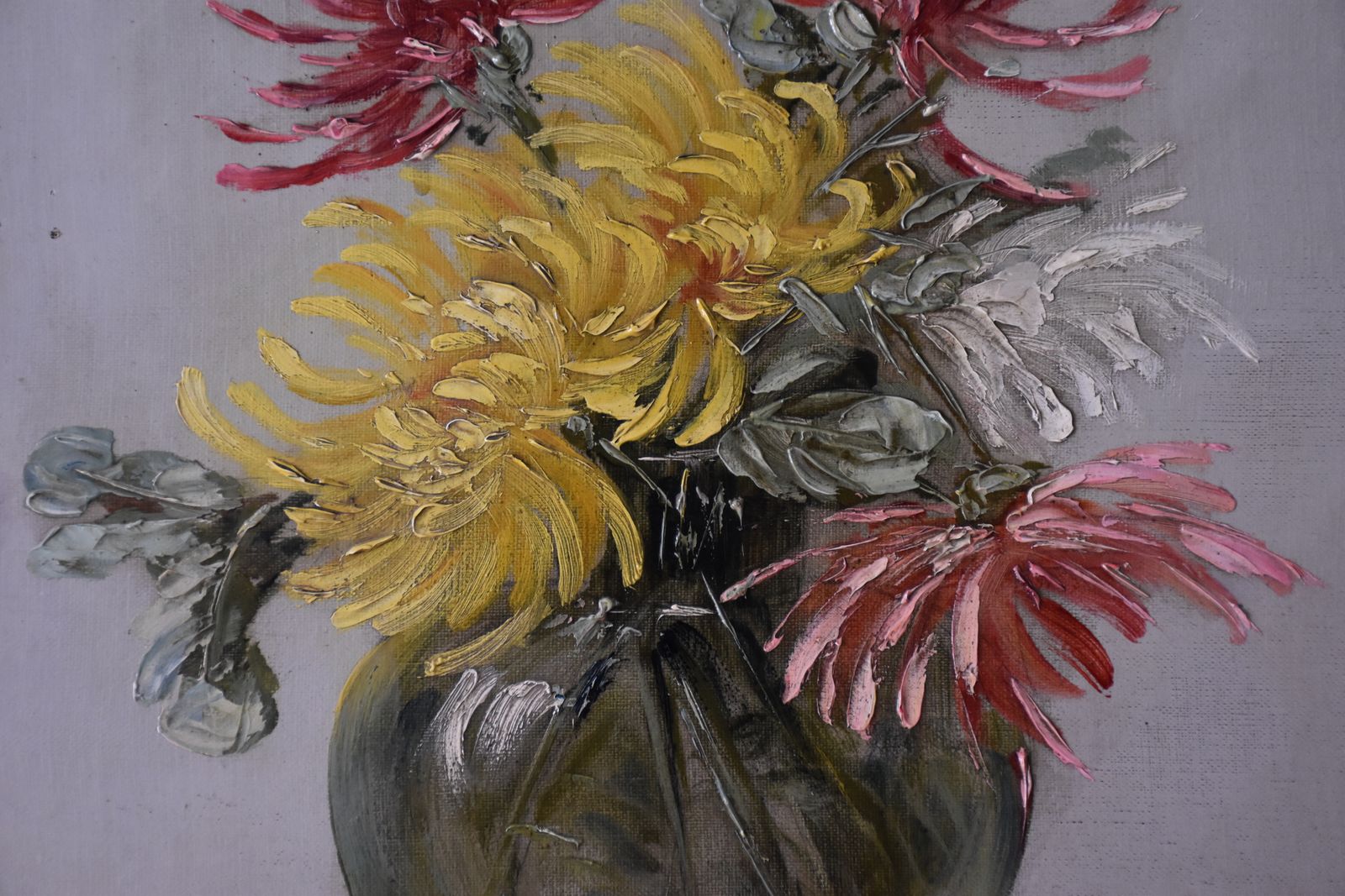 Charles Jung, Chrysanthemums In Glass Vase (Circa 1900) photo for sale