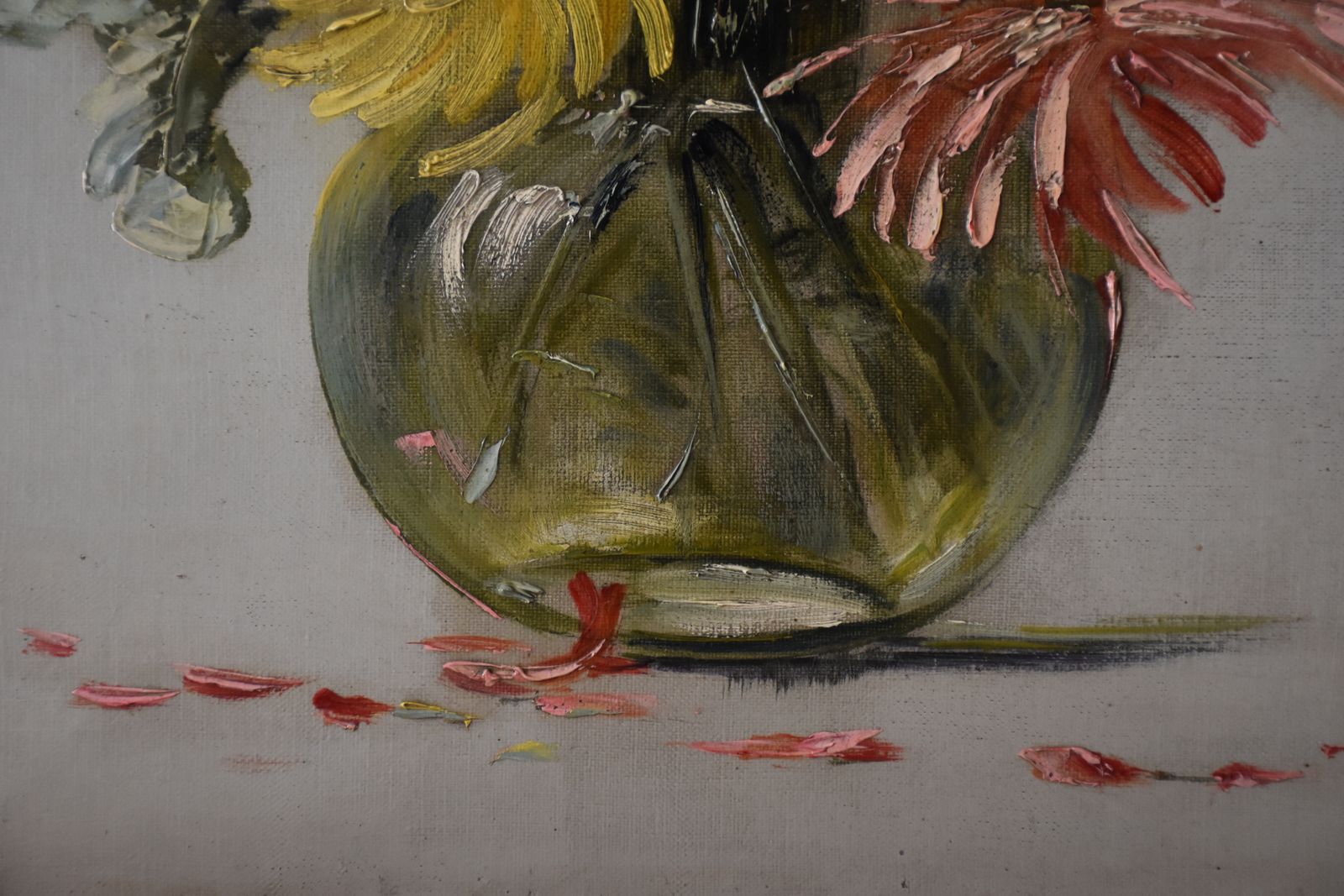 Charles Jung, Chrysanthemums In Glass Vase (Circa 1900) photo vinterior