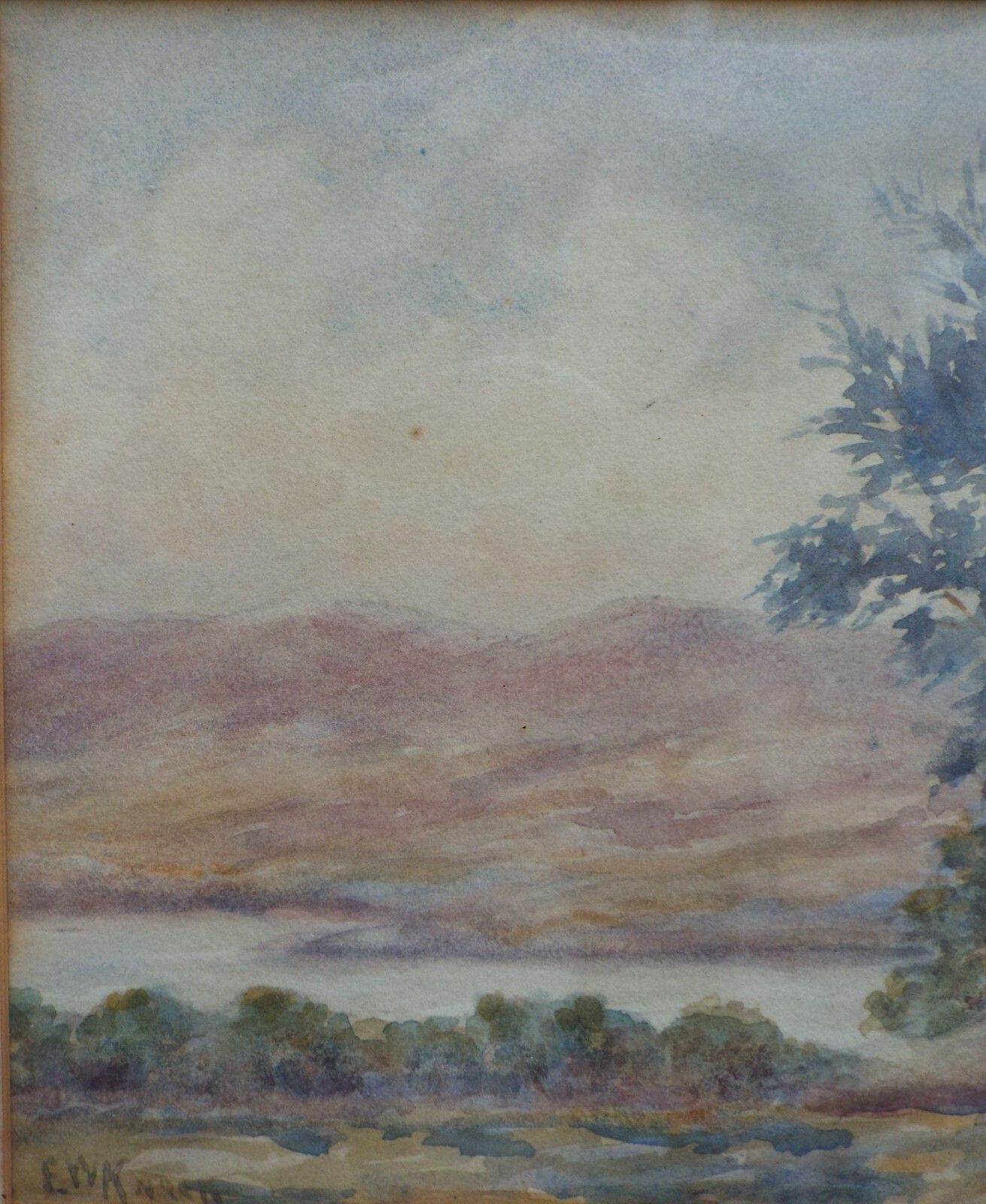 Antique Victorian Watercolour Landscape  Framed Painting Hale Lancashire photo Art