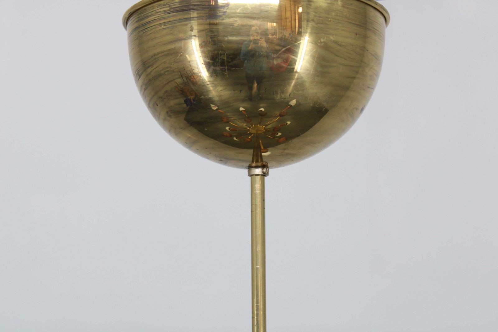 1960s Rupert Nikoll Brass And Teak Opaline Glass Chandelier, Austria photo buy