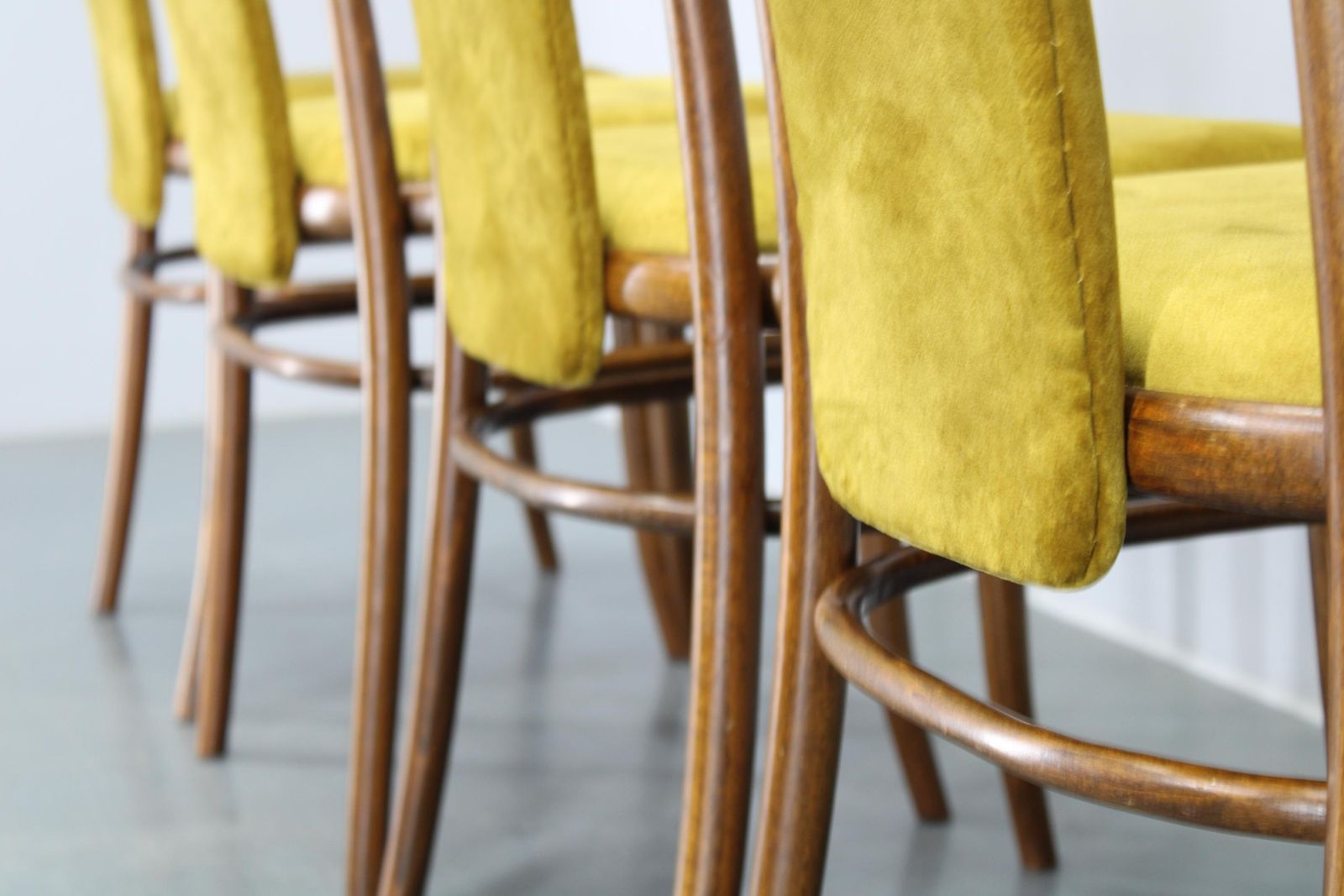 photo buy 1970s Set Of Four Restored Beech Bentwood Dining Chairs By Ton, Czechoslovakia