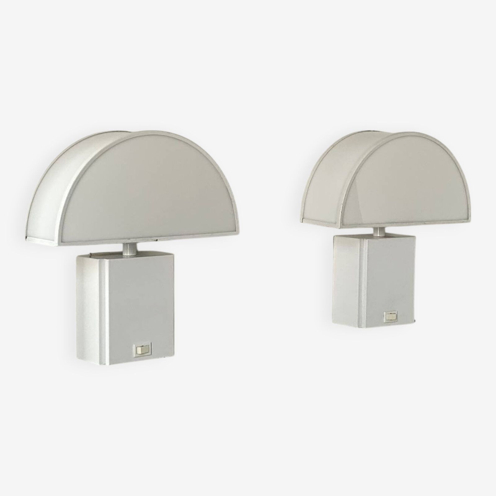 Pair Of Vintage Olympe Guzzini Wall Lights, Metal And Perspex, Italy 1970 photo furniture