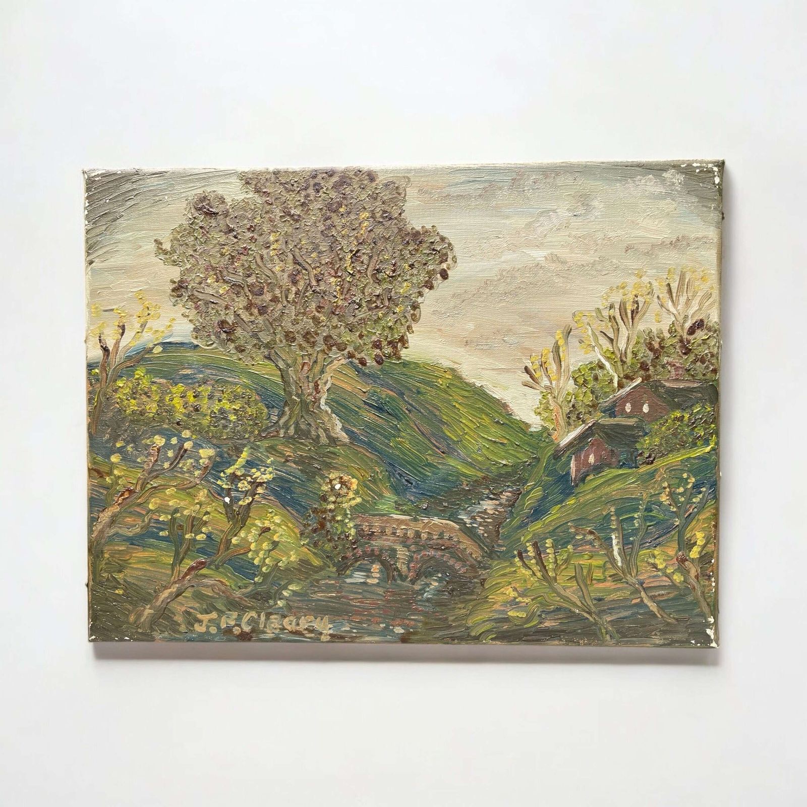 Original Naive Oil Painting Landscape