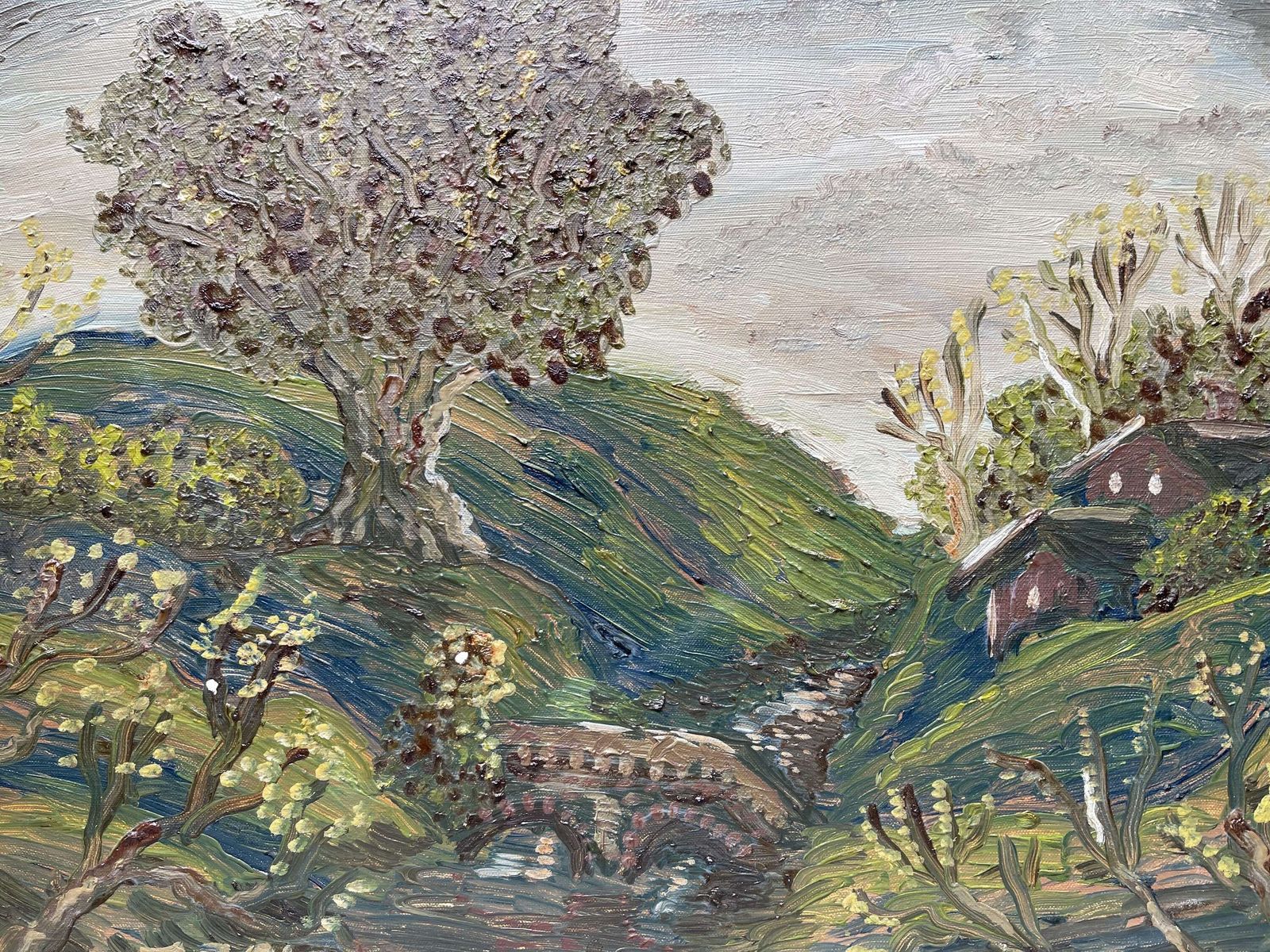 Original Naive Oil Painting Landscape photo vinterior