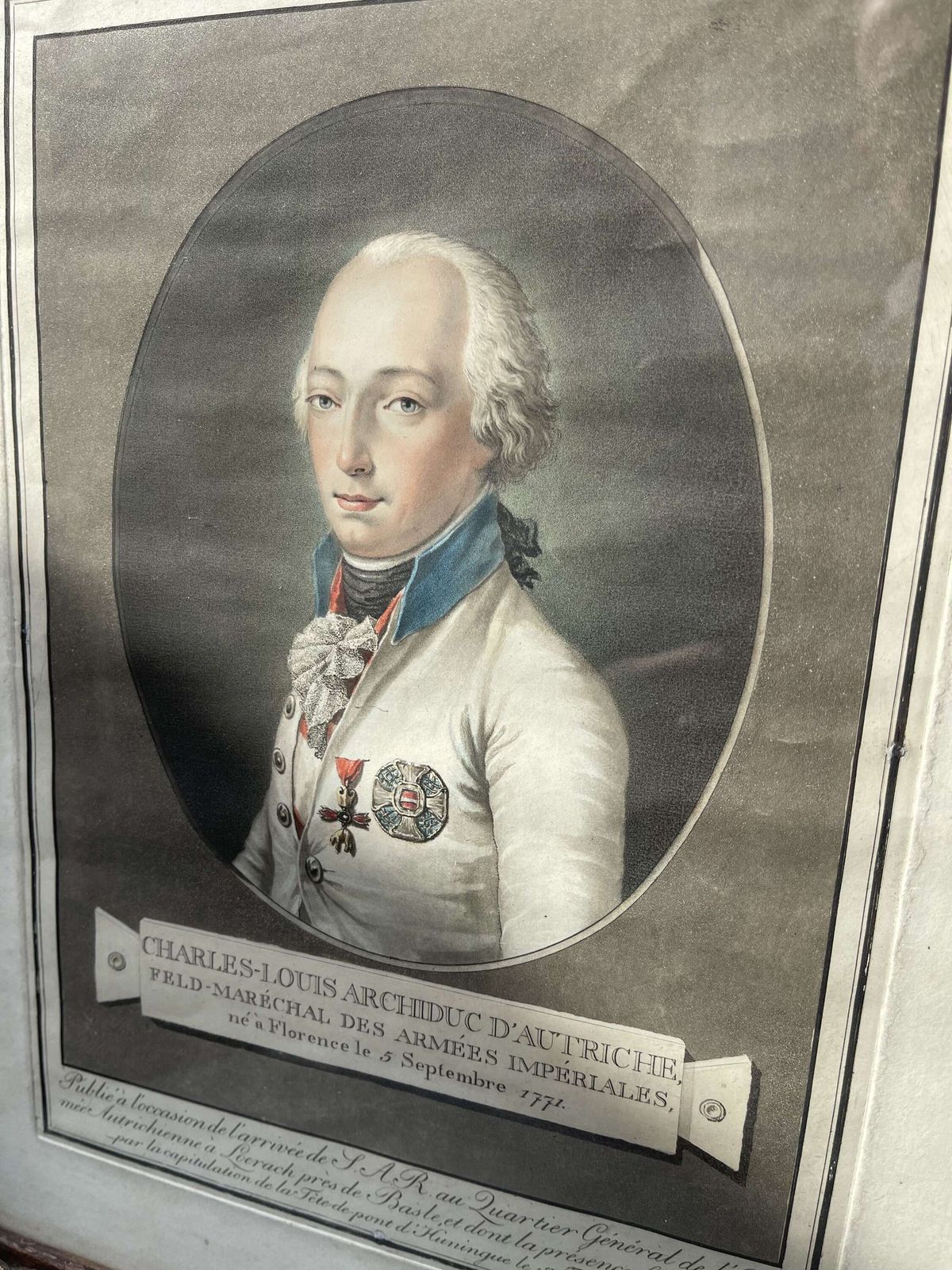 Mariano Bovi 19th Century Engraving Of Charles Louis Of Austria photo for sale