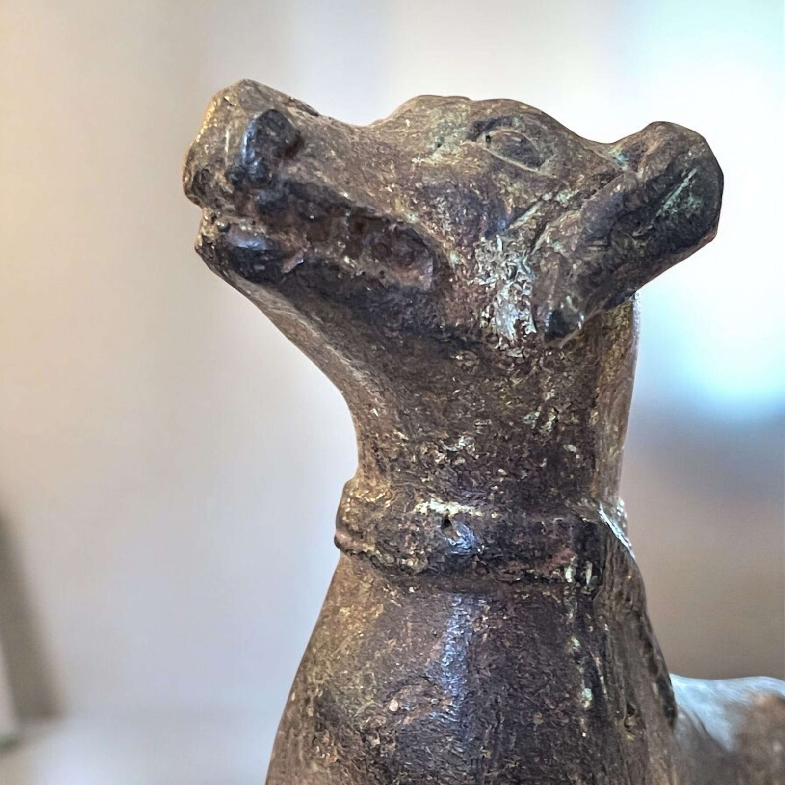 Art Antique Chinese Bronze Han Dynasty Style Dog photo