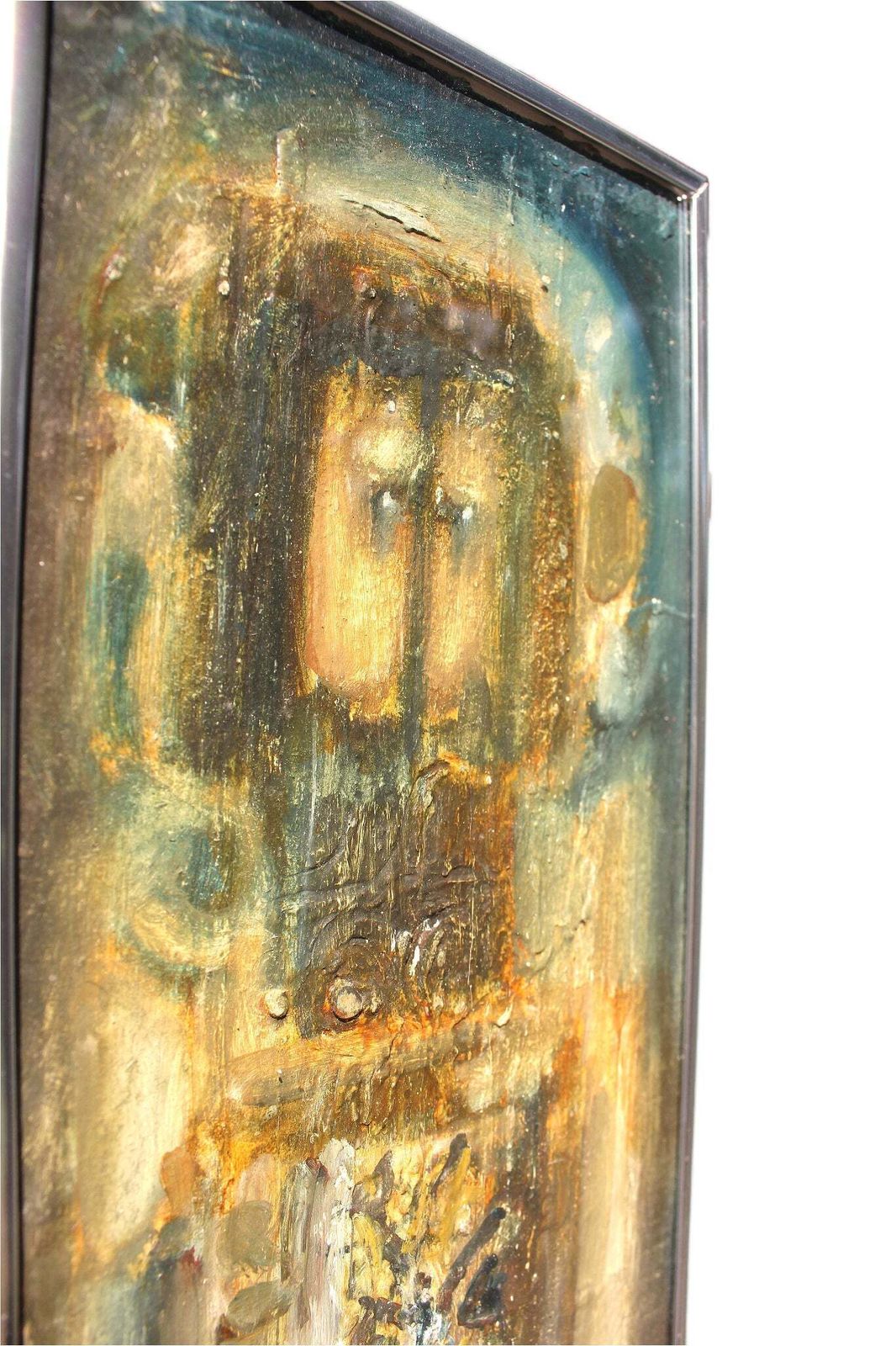 1960s North African Abstract Expressionist Canvas Painting photo furniture
