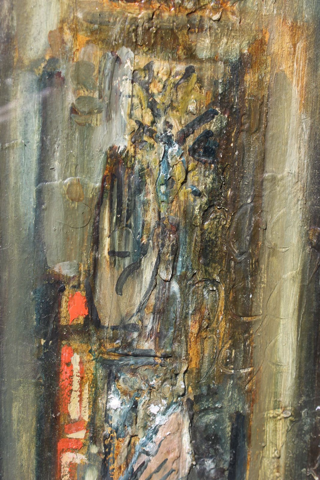 1960s North African Abstract Expressionist Canvas Painting photo for sale