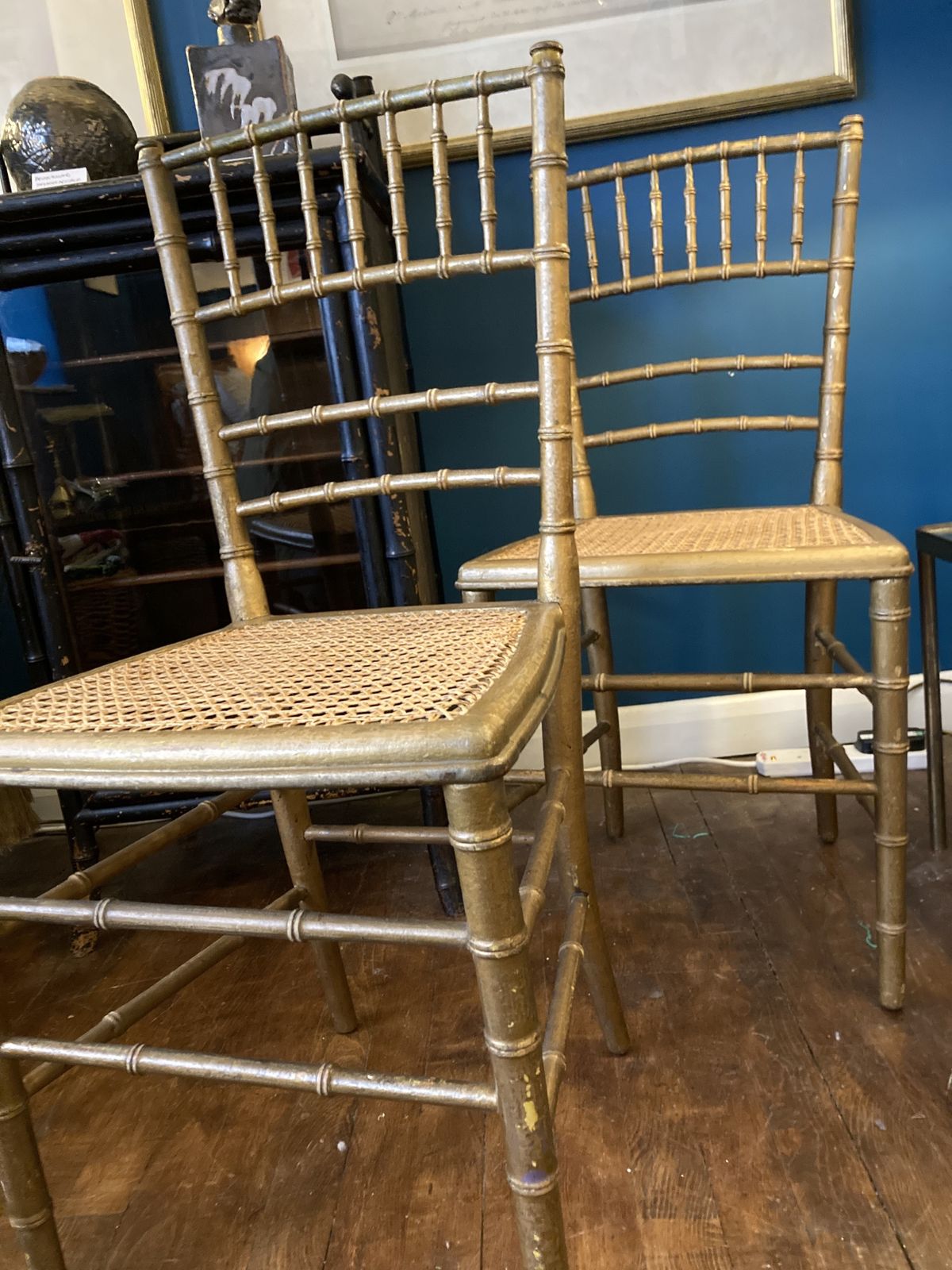 Set Of 4 Faux Bamboo Gilt Concert Chairs photo Furniture