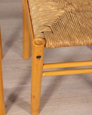 Set Of 2 Vintage Stools In Wood And Rope, 1970s, Italian Design photo vinterior