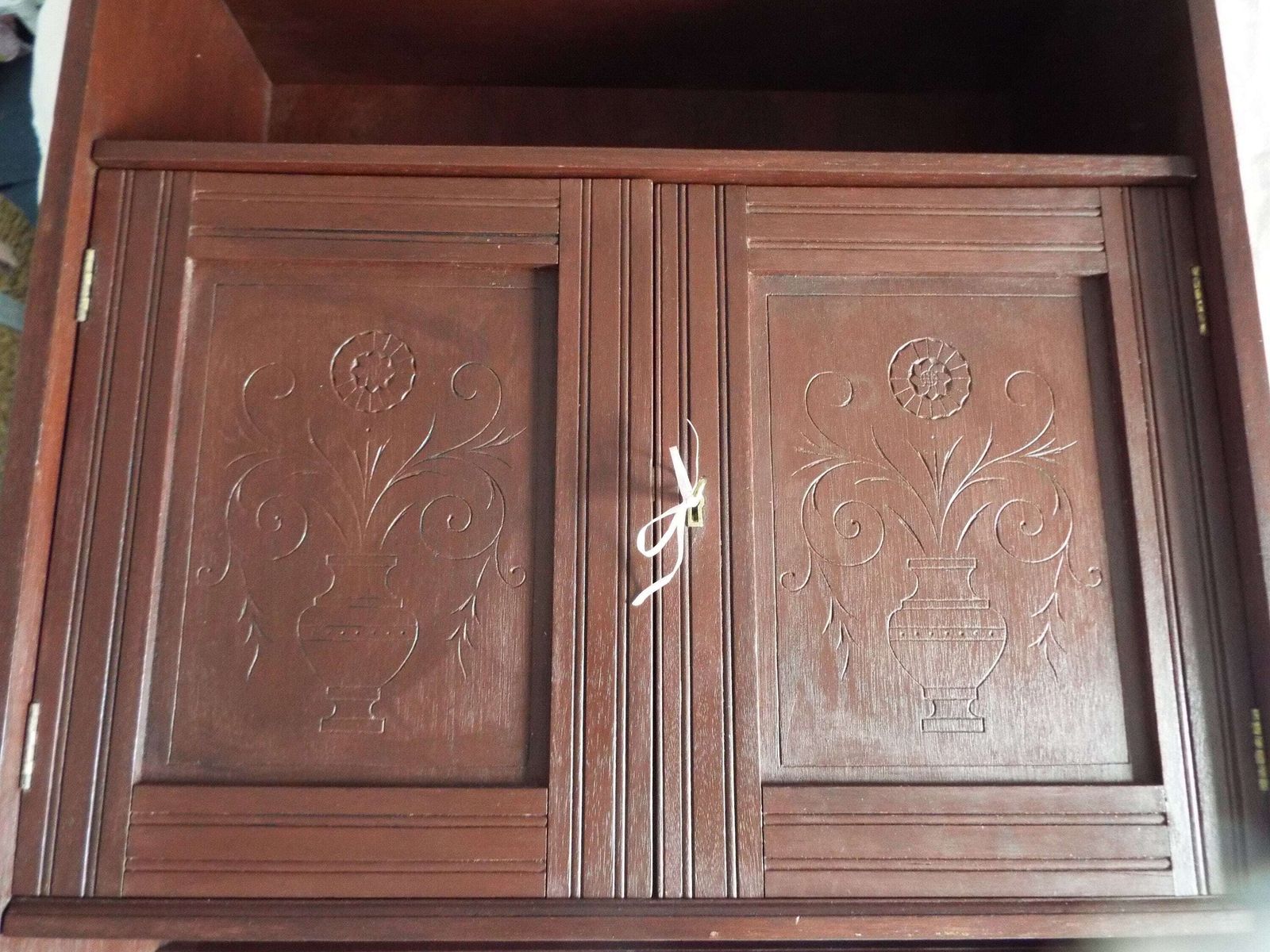 photo furniture Antique Solid Mahogany Wall Cabinet Victorian Edwardian Cabinet Apothecary Cupboard Bathroom Cupboard Hand Carved Mahogany Restored Cabinet