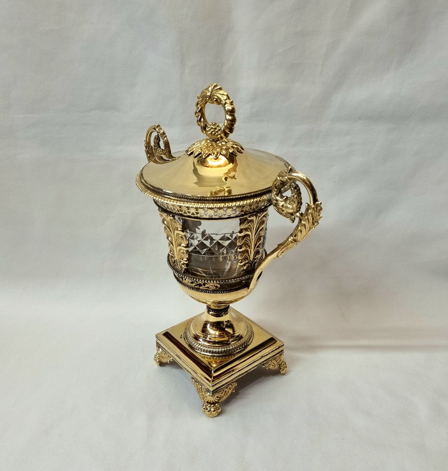 An Eye Catching And Imposing Antique Silver Gilt Confiturier Or Drageoir By Louis Dupre, A Master Silversmith Working In Paris Circa 1830 photo for sale