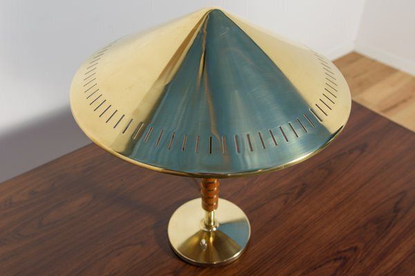 photo for sale Vintage Danish Table Lamp In Brass By Bent Karlby For Lyfa, 1950s