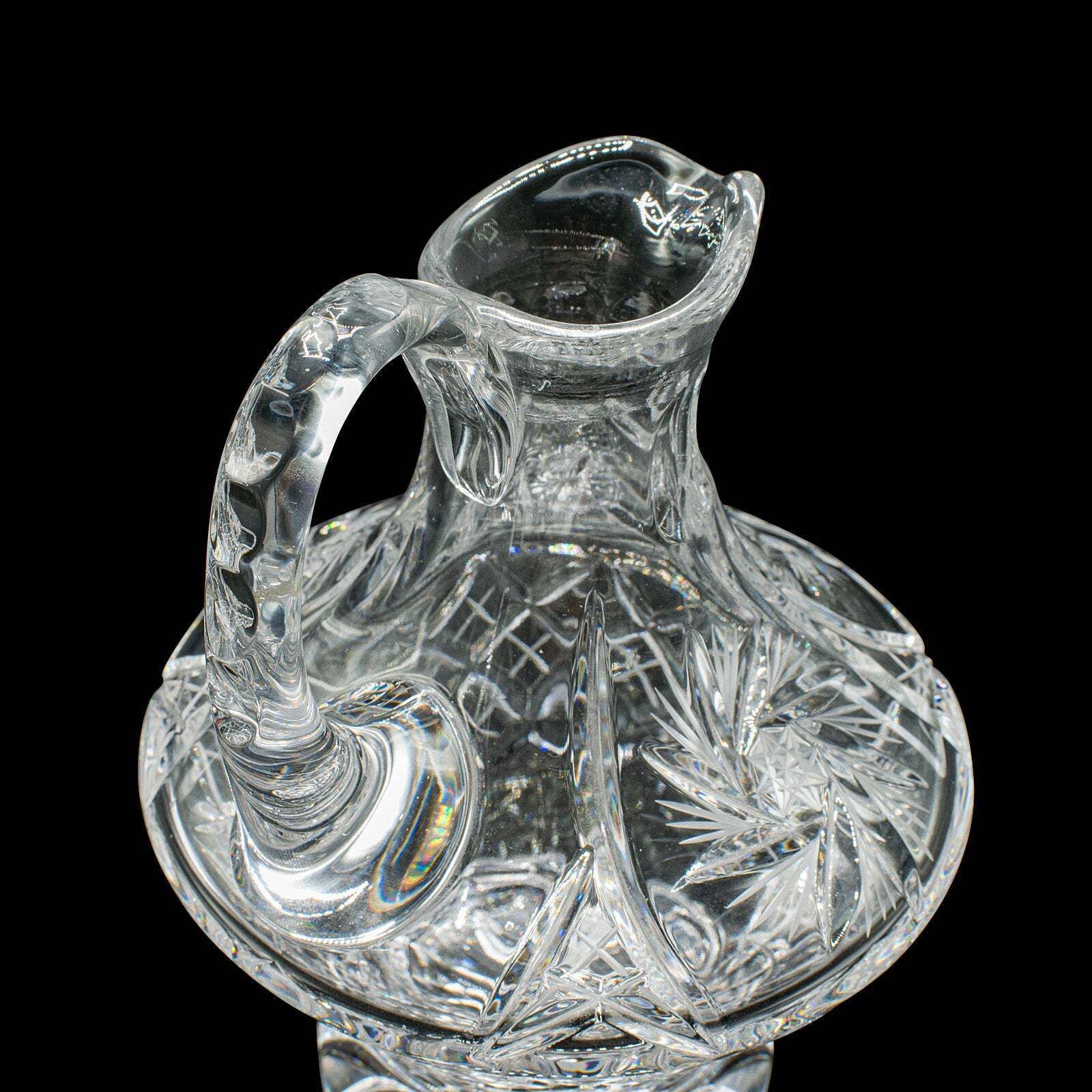 Vintage Cut Crystal Whiskey Waterer, English, Mid Century, Pouring Ewer, C.1950 photo vintage