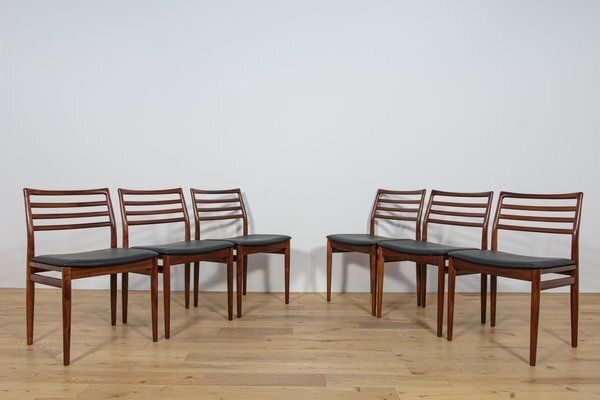 Mid Century Rosewood Dining Chairs By Erling Torvits For Sorø Stolefabrikta, Denmark, 1960s, Set Of 6