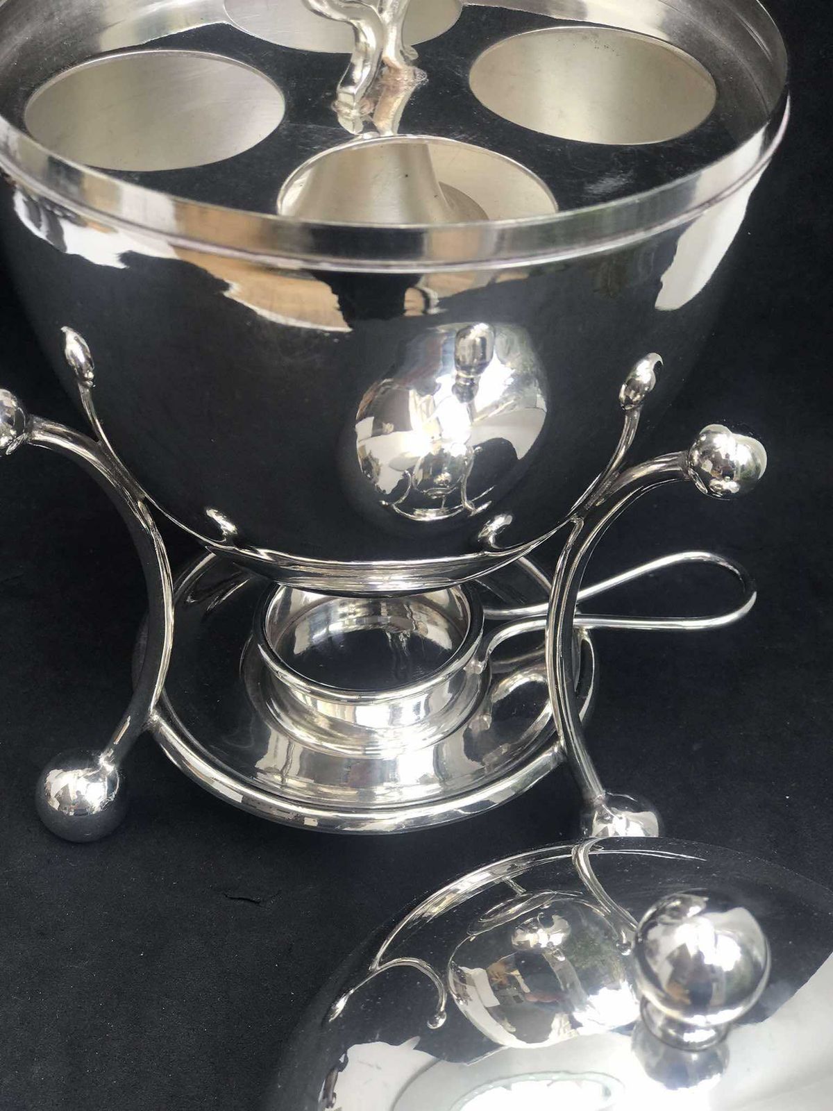 Egg Holder Egg Coddler 19th Century Victorian Silver Plated Egg Cruet Breakfast Set 4 Egg Cup Stand Family Gift England Chic Cottage English photo furniture