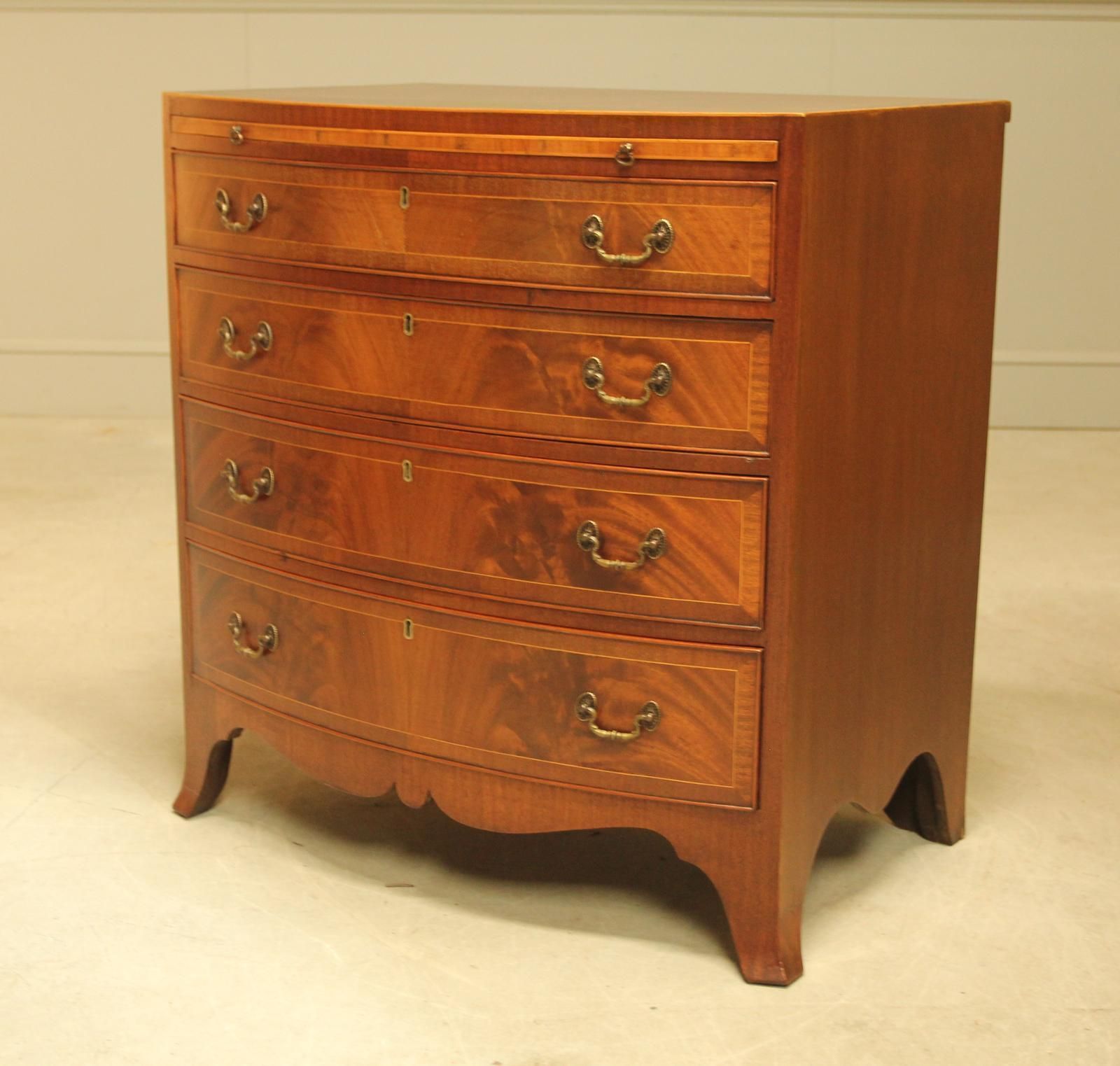 Early 20th Century Mahogany Bow Front Chest Of Drawers photo vinterior