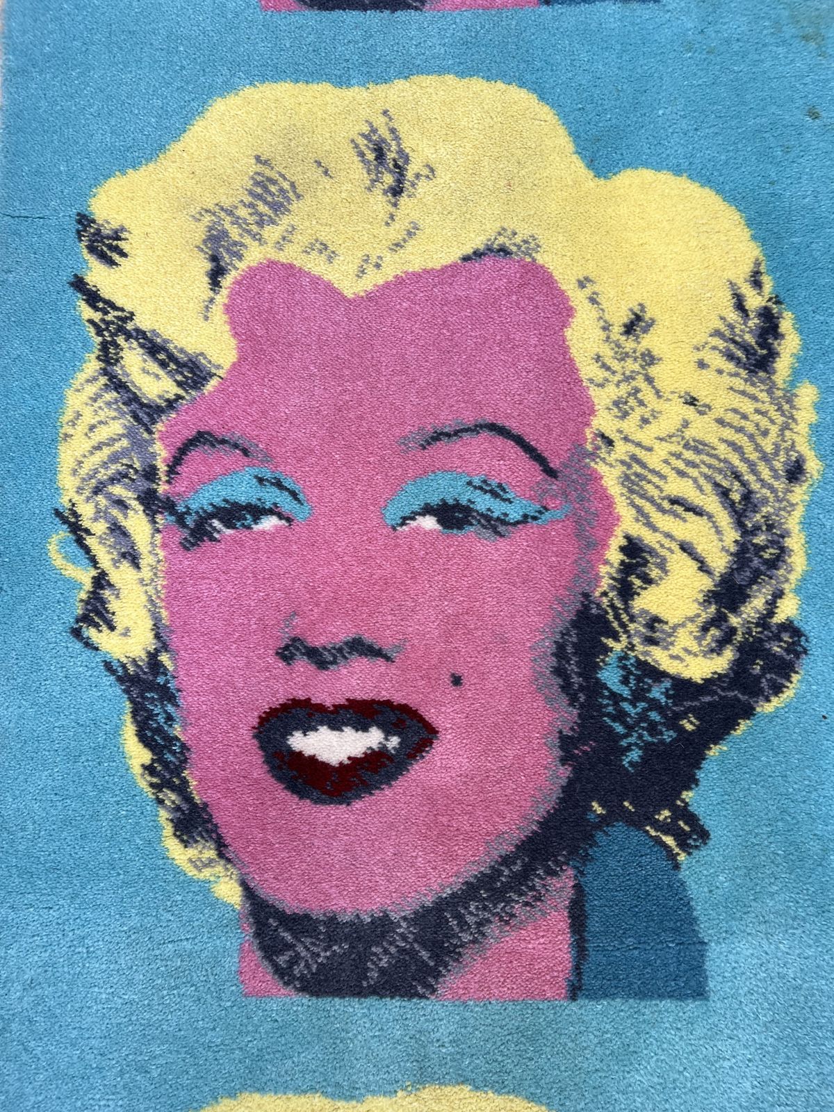 Limited Edition Andy Warhol  Marilyn In Blue Runner Rug By Ege Art Line Axminster photo for sale
