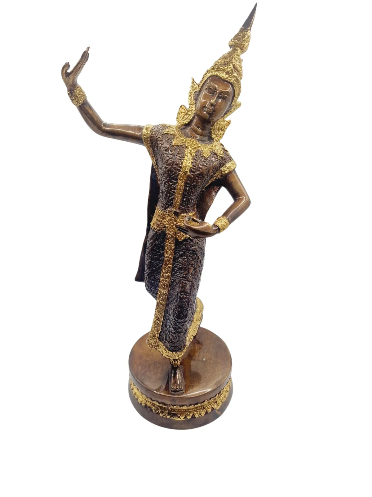 Antique Bronze Gilt Thai Buddhist Divine Dancing Statue