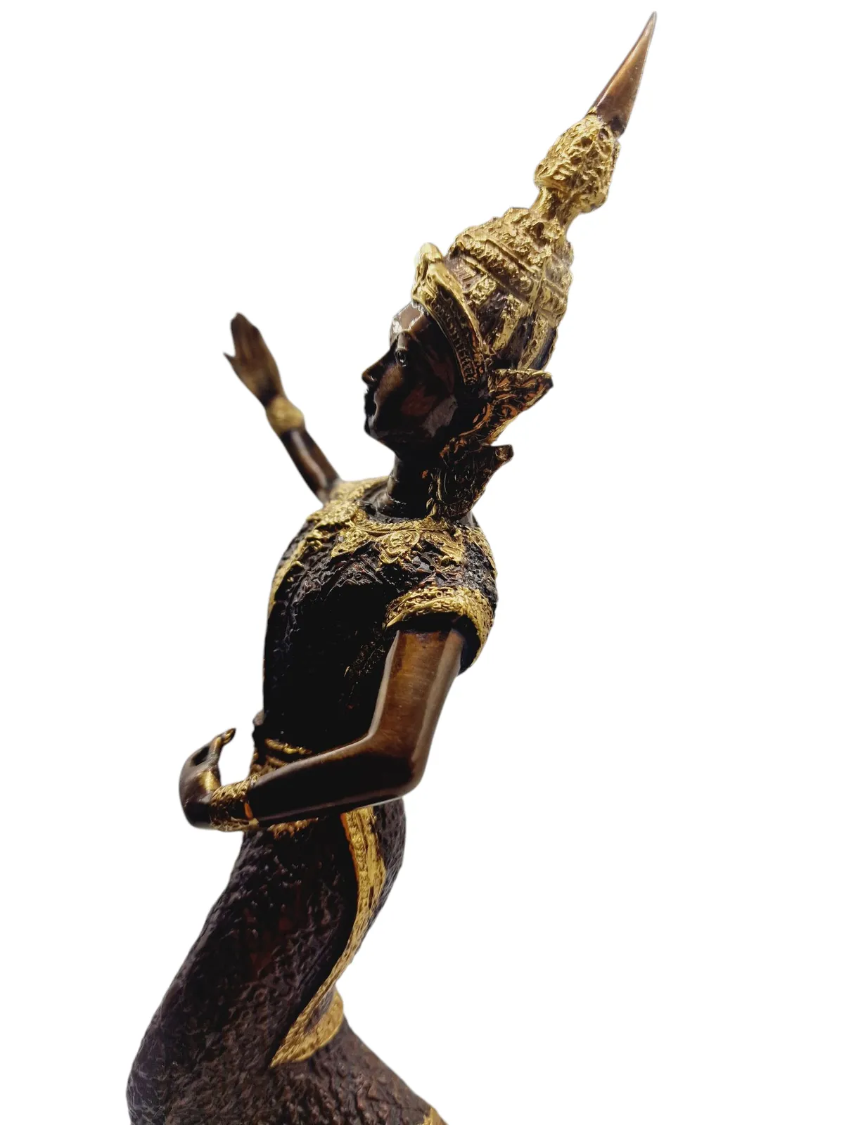 Antique Bronze Gilt Thai Buddhist Divine Dancing Statue photo vintage