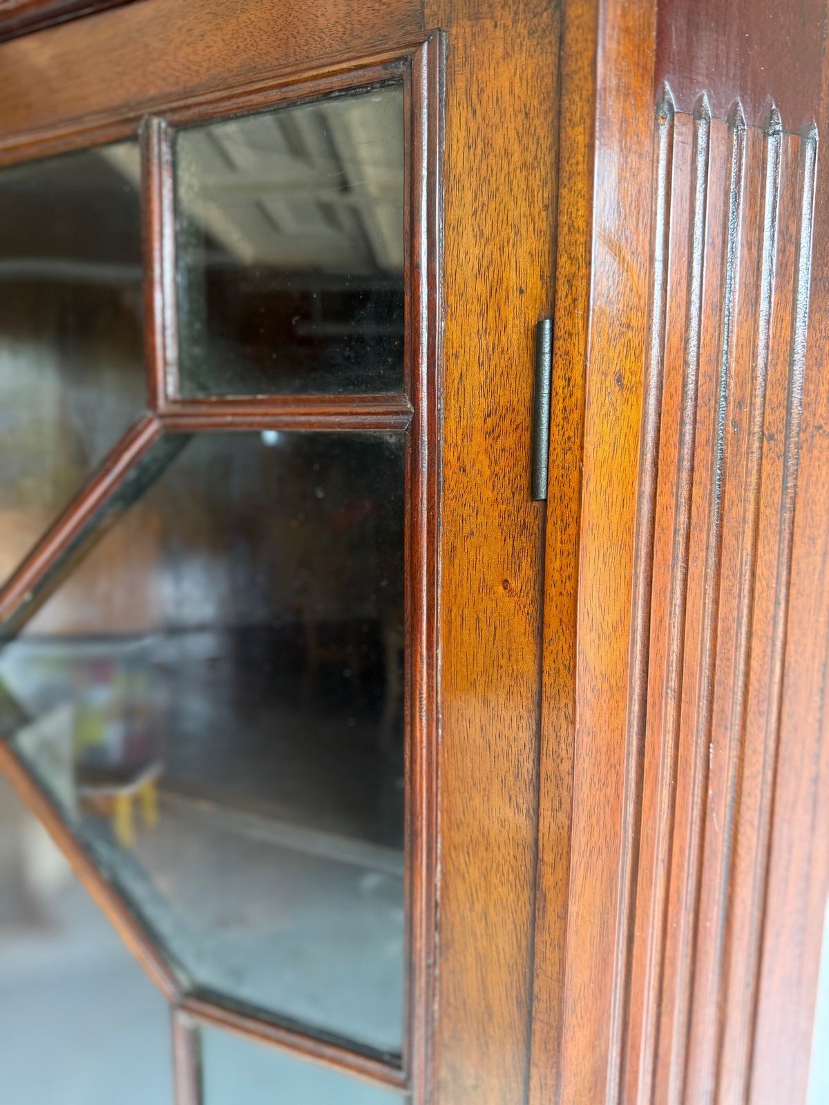 Late 19th Century Mahogany Antique Wall Hanging Corner Cabinet With Astragal Glazing photo buy