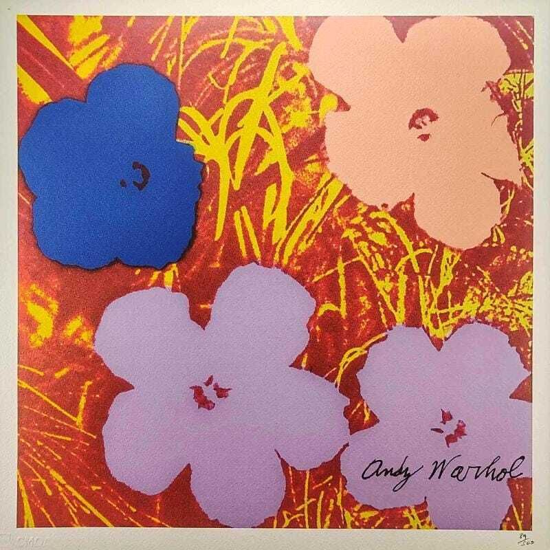 1980s Andy Warhol "Flowers" Limited Edition Lithograph By Cmoa. photo furniture
