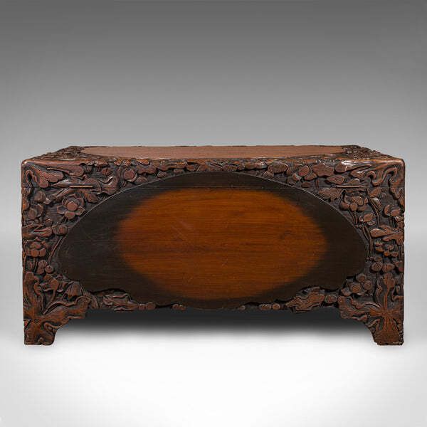 Large Vintage Chinese Carved Chest, Camphorwood Linen Trunk, Art Deco, C.1930 photo 1526.0