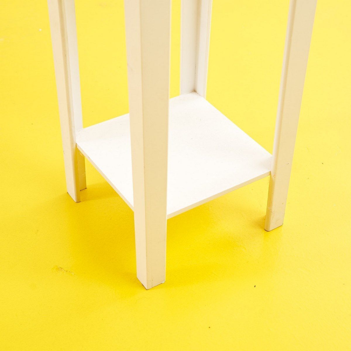 White Wooden Plant Stand Vase Column photo for sale
