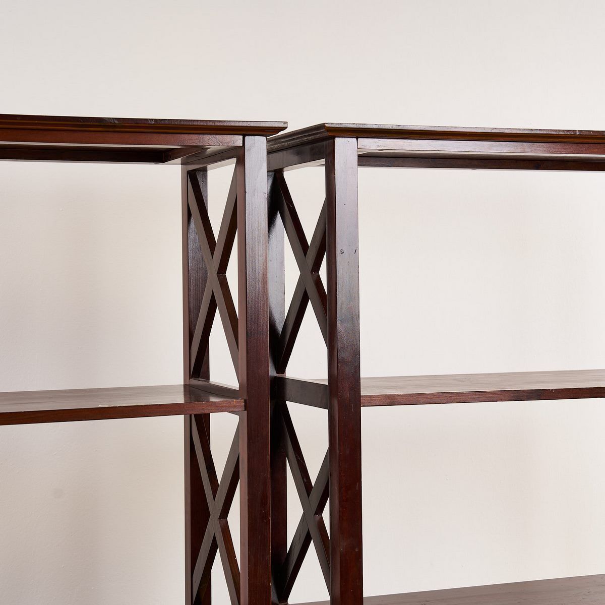 Pair Of 60s Solid Wood Bookcases photo buy