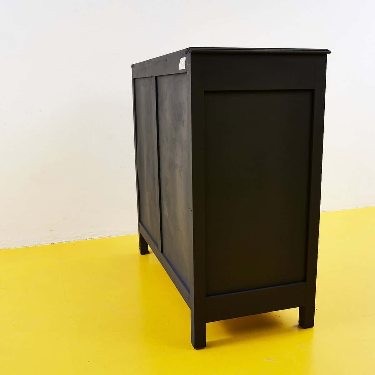 Black Chest Of Drawers With White Marble photo vintage