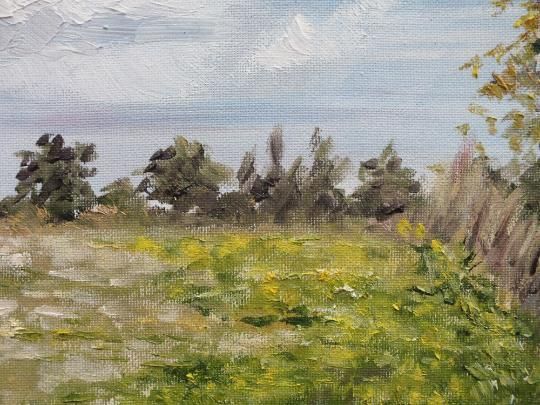 Summer Field Landscape Farm Original Oil Painting Signed Framed Andi J Lucas photo Art