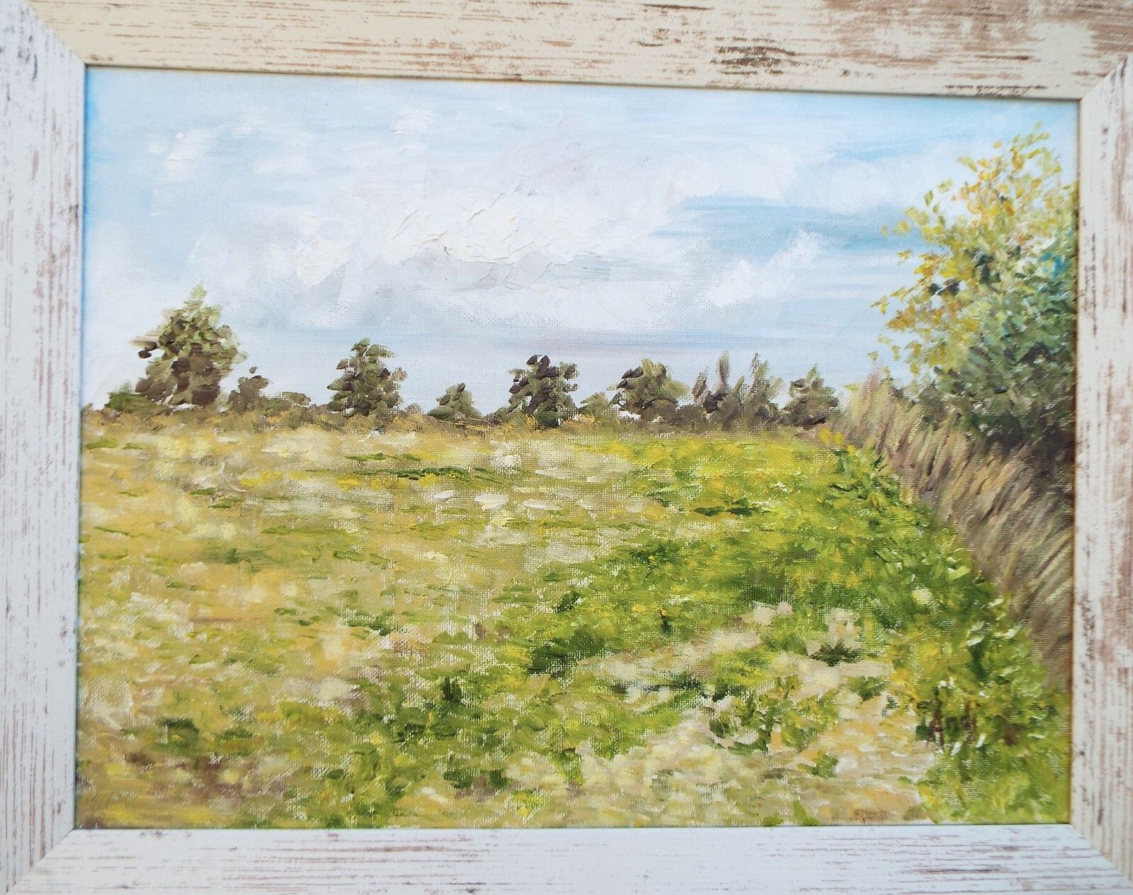 Summer Field Landscape Farm Original Oil Painting Signed Framed Andi J Lucas photo buy